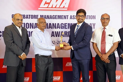 Mr. Jayamurali Balaguruswamy, CEO – KG Invicta Services (Previously KGiSL BSS) received Best Professional Corporate Leader Award. Coimbatore Management Association (CMA) conferred this prestigious “CMA-DJ Best Professional Corporate Leader Award”